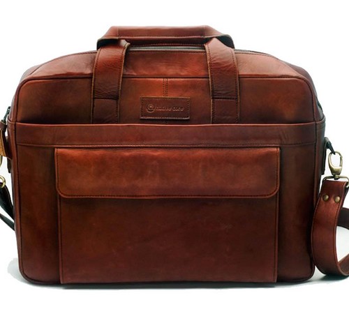 Brown Leather Shoulder Bag for Men