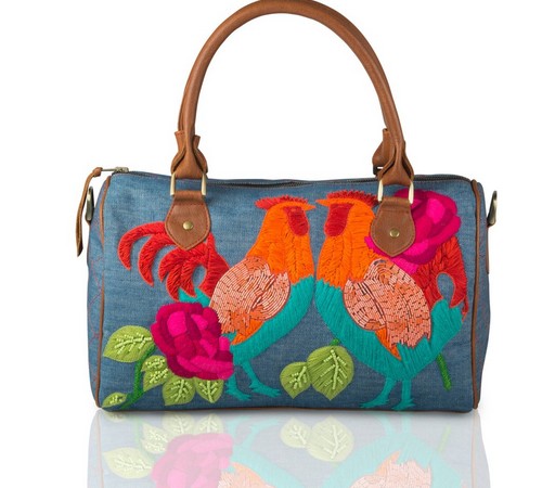 Hand Made Bag - Blue Chicken